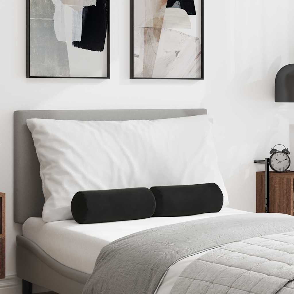 Cuscini a rullo 2 pcs Nero Ø 15 x 40 cm Tessuto in Cords 42014291