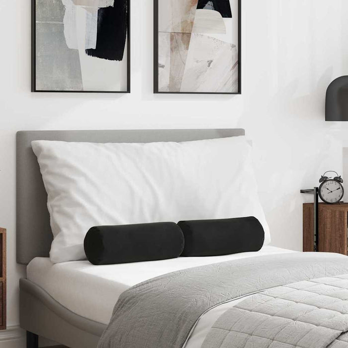 Cuscini a rullo 2 pcs Nero Ø 15 x 40 cm Tessuto in Cords 42014291