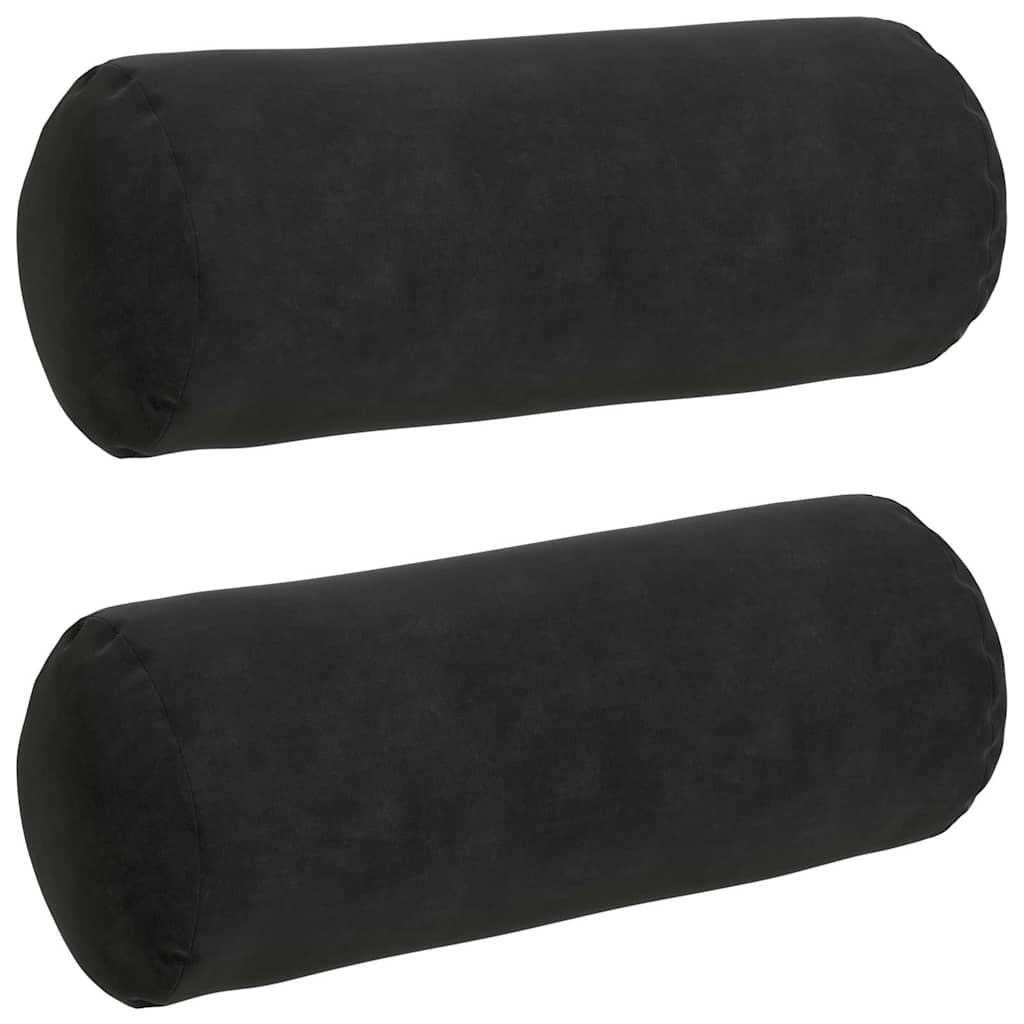 Cuscini a rullo 2 pcs Nero Ø 15 x 40 cm Tessuto in Cords 42014291