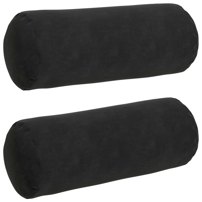 Cuscini a rullo 2 pcs Nero Ø 15 x 40 cm Tessuto in Cords 42014291