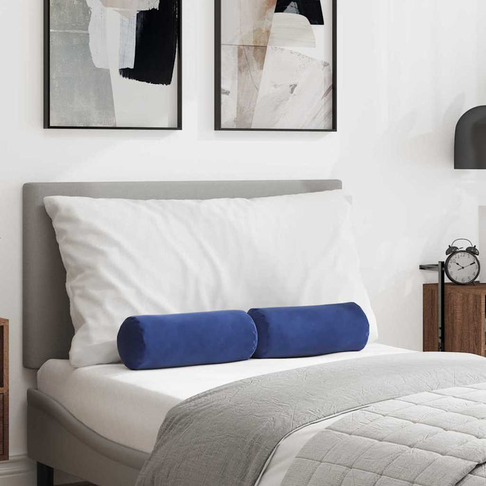 Cuscini a rullo 2 pcs Blu Polizia Ø 15 x 40 cm Tessuto in Cords 42014296