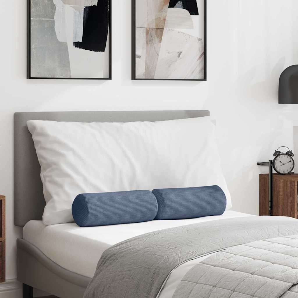 Cuscini a rullo 2 pcs Blu Ø 15 x 40 cm Tessuto in Cords 42014306