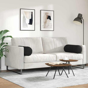 Cuscini a rullo 2 pcs Nero Ø 25 x 70 cm Tessuto 42014313