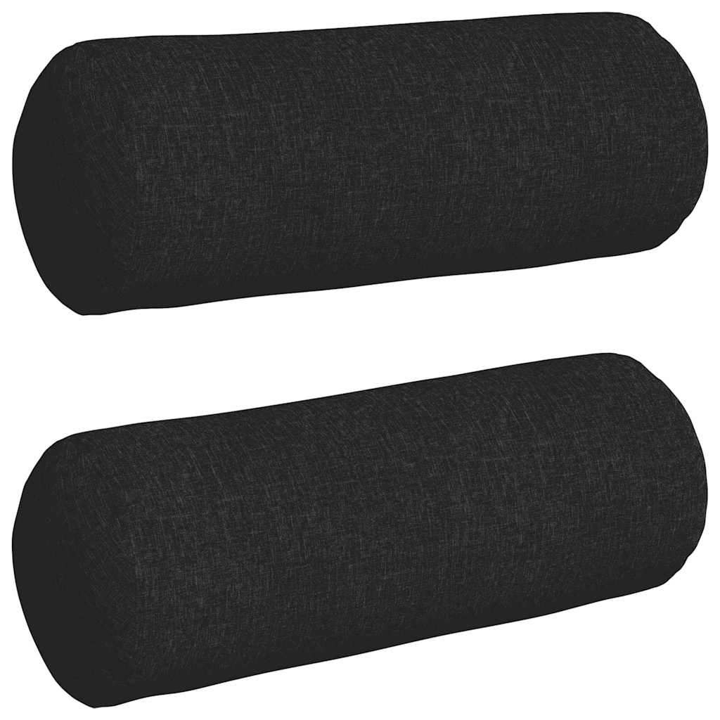 Cuscini a rullo 2 pcs Nero Ø 25 x 70 cm Tessuto 42014313