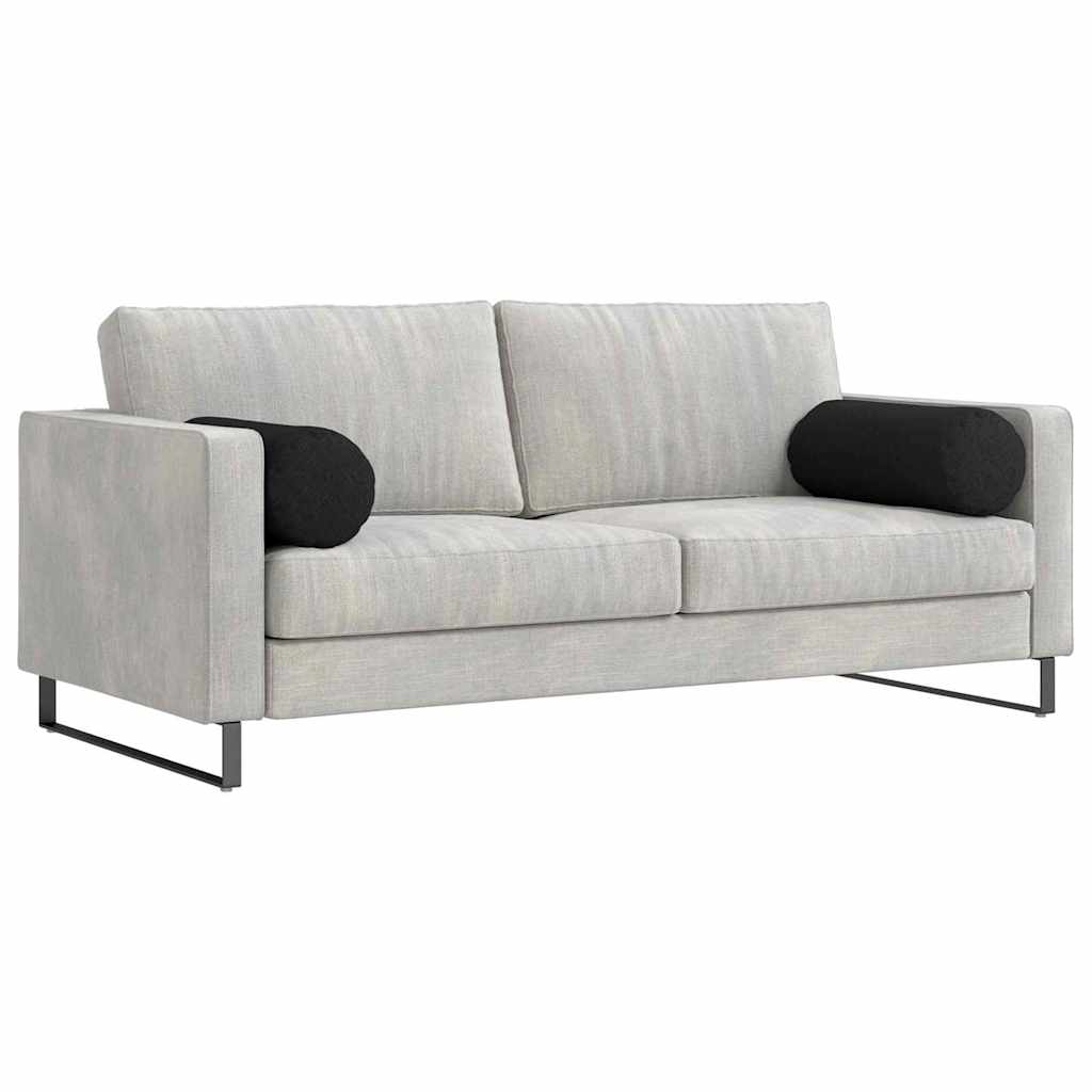 Cuscini a rullo 2 pcs Nero Ø 25 x 70 cm Tessuto 42014313