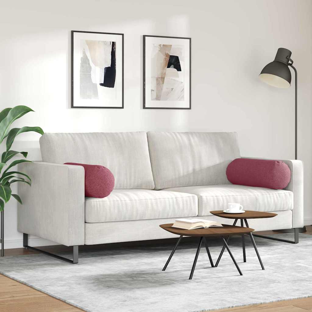 Cuscini a rullo 2 pcs Rosso Vino Ø 25 x 70 cm Tessuto 42014314