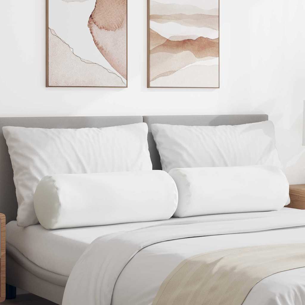 Cuscini a rullo 2 pcs Bianco Ø 25 x 70 cm Tessuto 42014322
