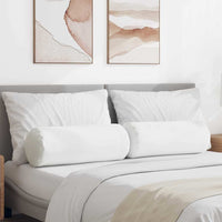 Cuscini a rullo 2 pcs Bianco Ø 25 x 70 cm Tessuto 42014322