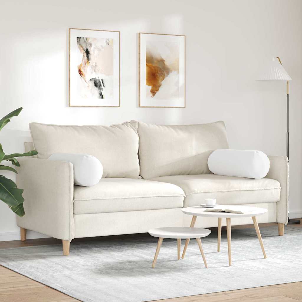 Cuscini a rullo 2 pcs Bianco Ø 25 x 70 cm Tessuto 42014322