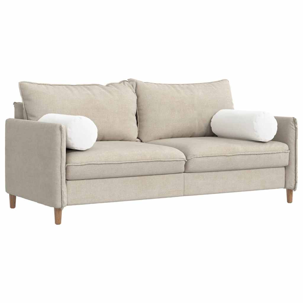 Cuscini a rullo 2 pcs Bianco Ø 25 x 70 cm Tessuto 42014322