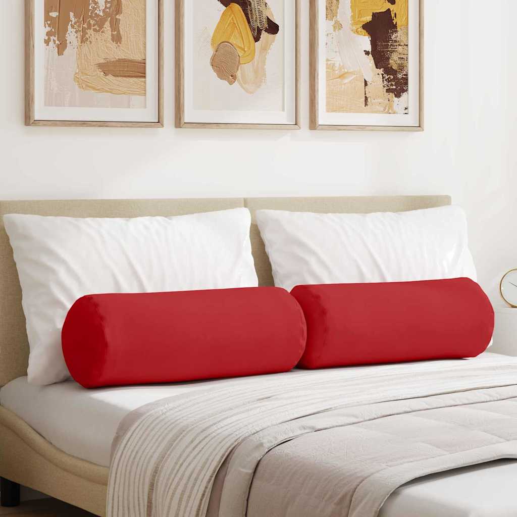 Cuscini a rullo 2 pcs Rosso Ø 25 x 70 cm Tessuto 42014323