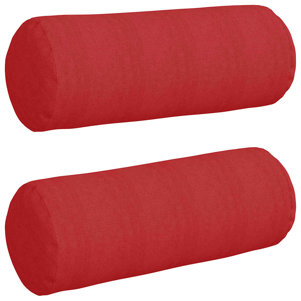 Cuscini a rullo 2 pcs Rosso Ø 25 x 70 cm Tessuto 42014323