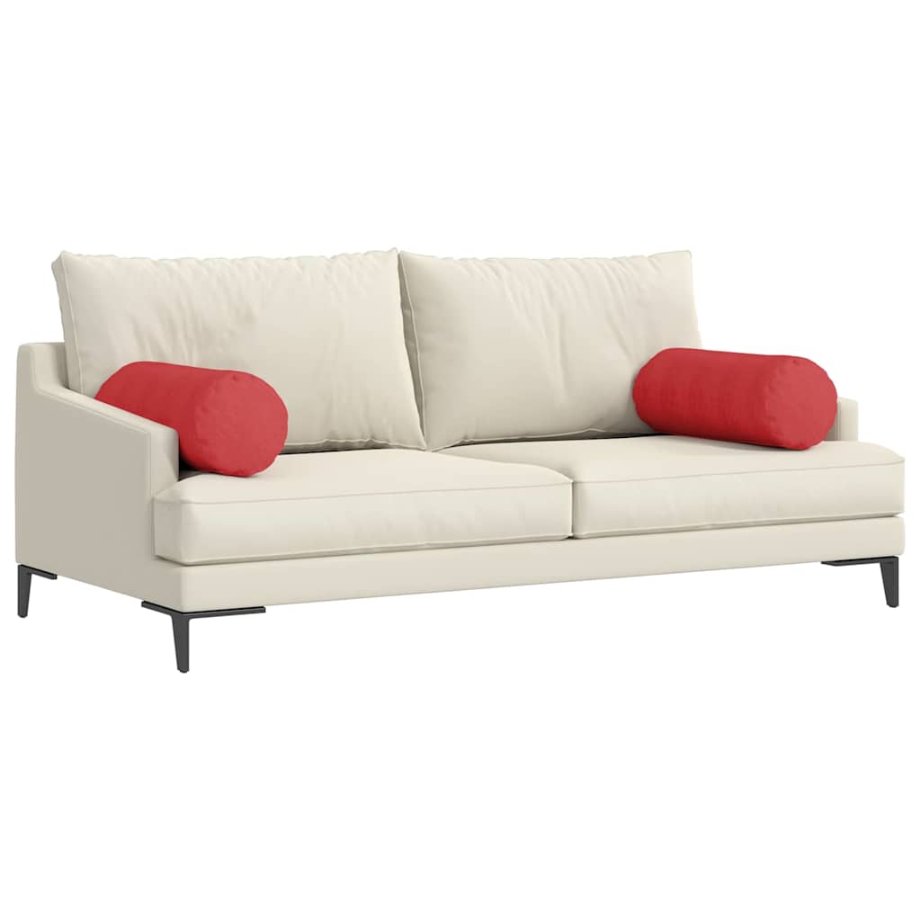 Cuscini a rullo 2 pcs Rosso Ø 25 x 70 cm Tessuto 42014323