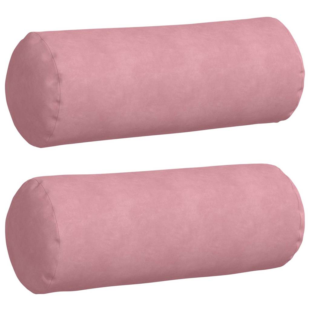 Cuscini a rullo 2 pcs Rosa Ø 25 x 70 cm Tessuto in Cords 42014332