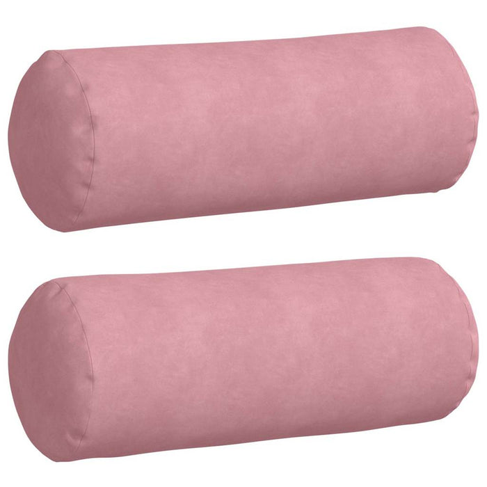 Cuscini a rullo 2 pcs Rosa Ø 25 x 70 cm Tessuto in Cords 42014332