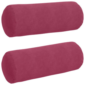 Cuscini a rullo 2 pcs Rosso Vino Ø 25 x 70 cm Tessuto in Cords 42014333