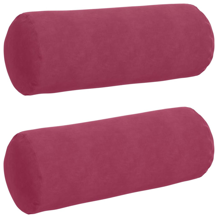 Cuscini a rullo 2 pcs Rosso Vino Ø 25 x 70 cm Tessuto in Cords 42014333