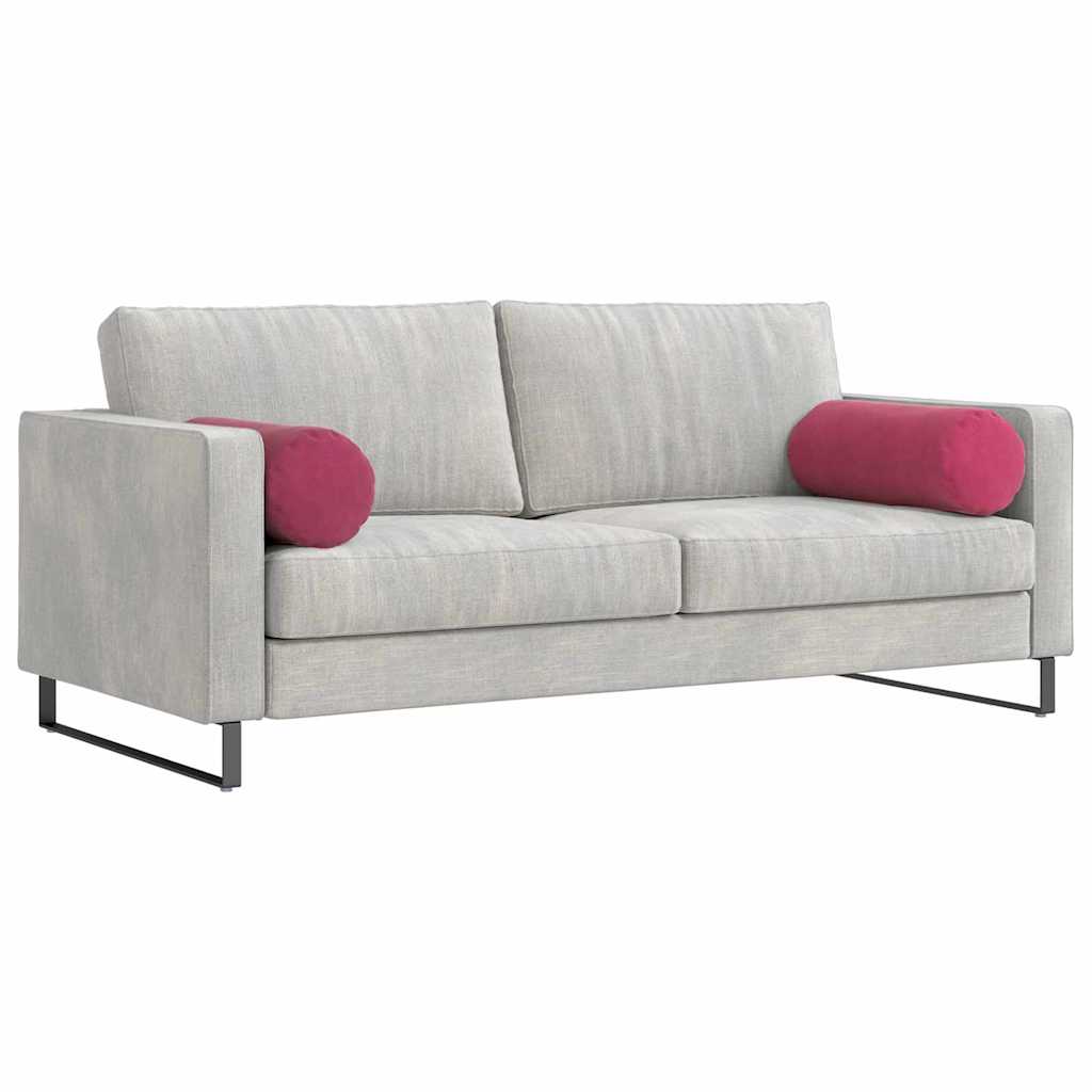 Cuscini a rullo 2 pcs Rosso Vino Ø 25 x 70 cm Tessuto in Cords 42014333