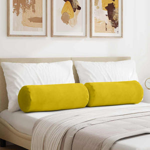Cuscini a rullo 2 pcs Giallo Ø 25 x 70 cm Tessuto in Cords 42014335