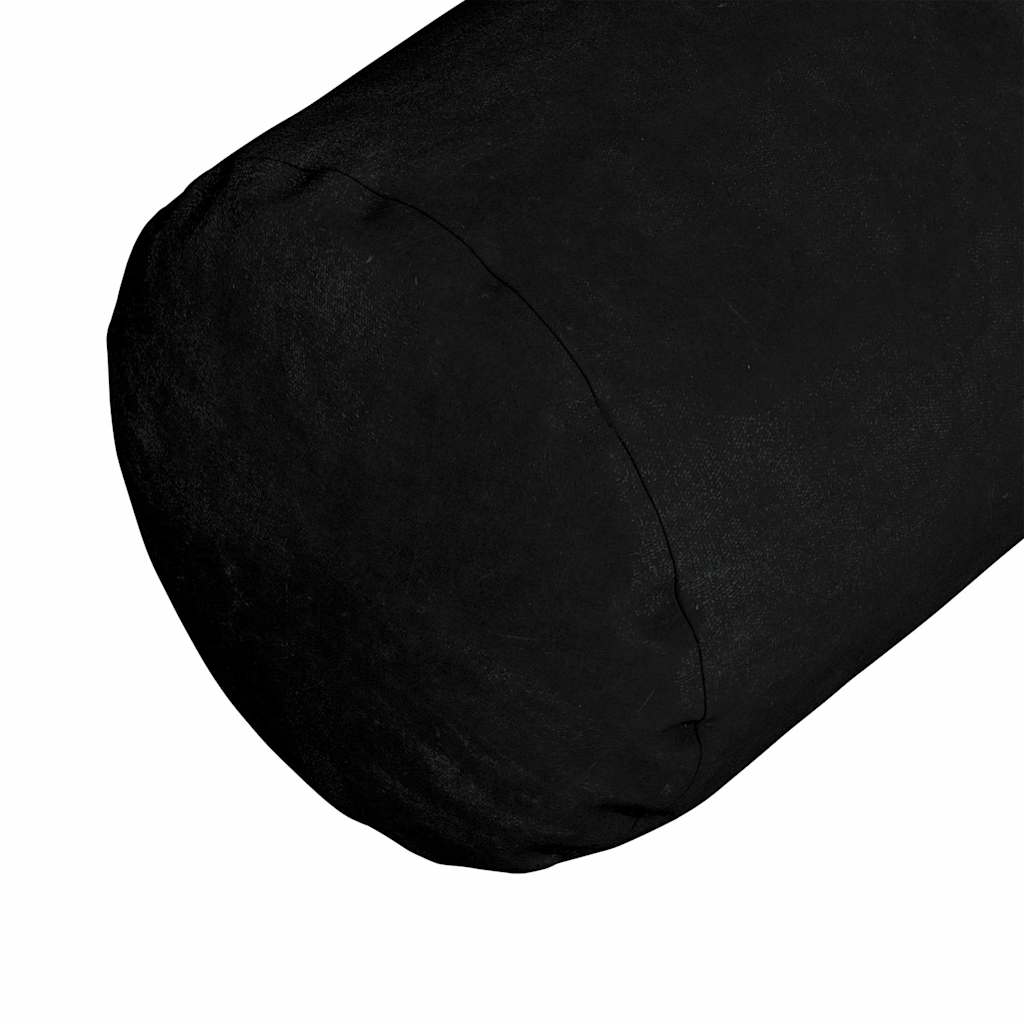 Cuscini a rullo 2 pcs Nero Ø 25 x 70 cm Tessuto in Microfibra 42014343
