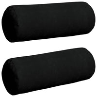 Cuscini a rullo 2 pcs Nero Ø 25 x 70 cm Tessuto in Microfibra 42014343