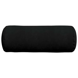 Cuscini a rullo 2 pcs Nero Ø 25 x 70 cm Tessuto in Microfibra 42014343