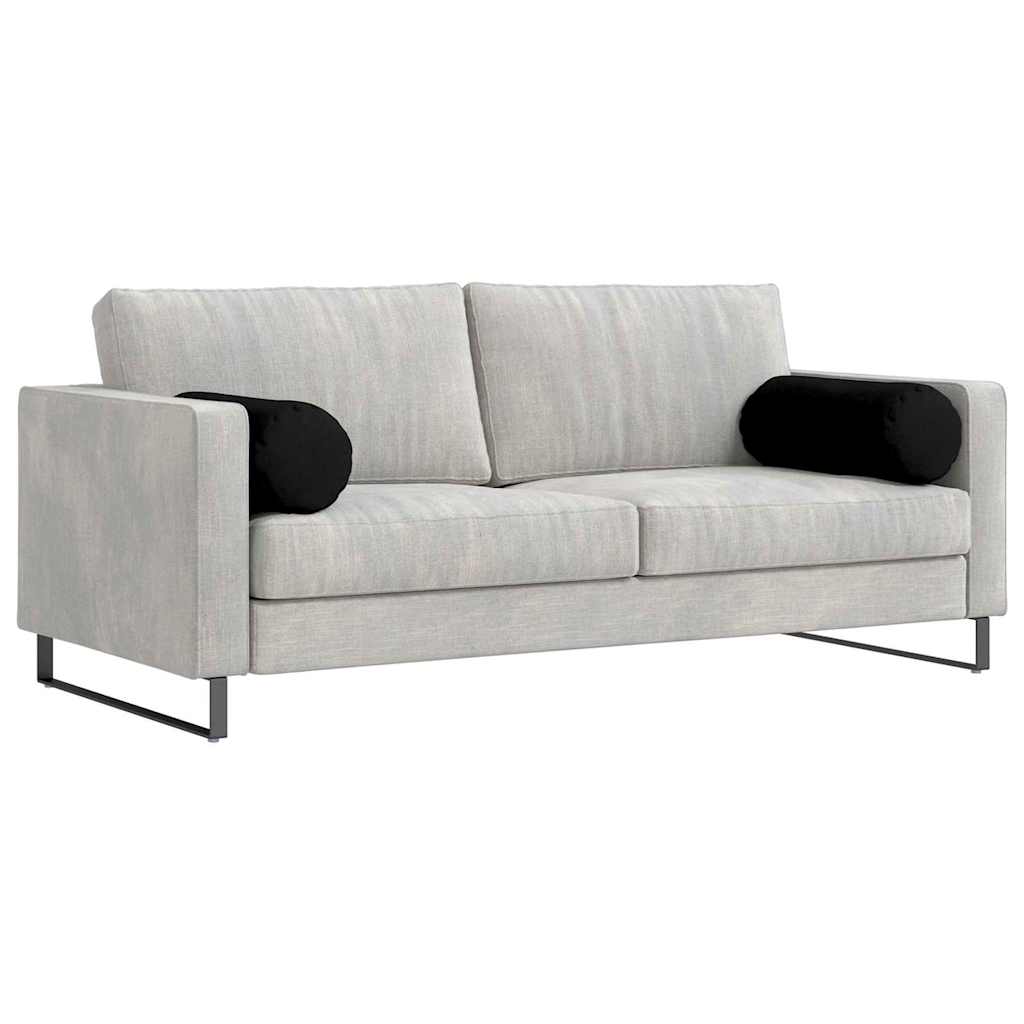 Cuscini a rullo 2 pcs Nero Ø 25 x 70 cm Tessuto in Microfibra 42014343