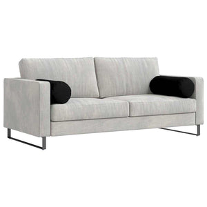 Cuscini a rullo 2 pcs Nero Ø 25 x 70 cm Tessuto in Microfibra 42014343