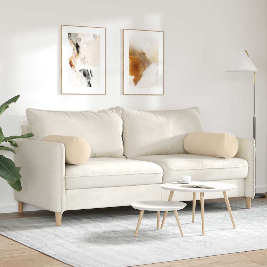 Cuscini a rullo 2 pcs Crema Ø 25 x 70 cm Tessuto in Microfibra 42014344