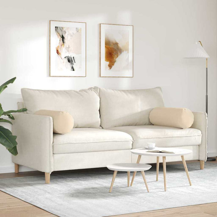 Cuscini a rullo 2 pcs Crema Ø 25 x 70 cm Tessuto in Microfibra 42014344