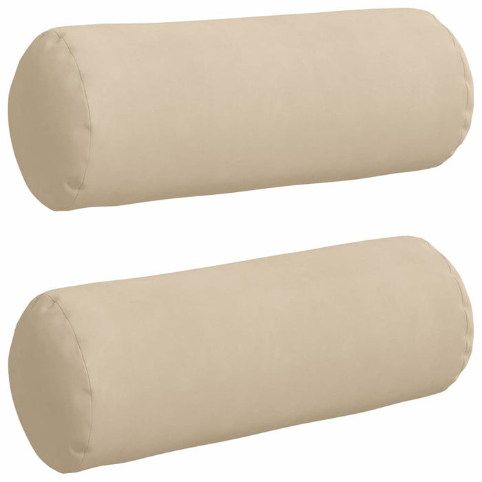 Cuscini a rullo 2 pcs Crema Ø 25 x 70 cm Tessuto in Microfibra 42014344