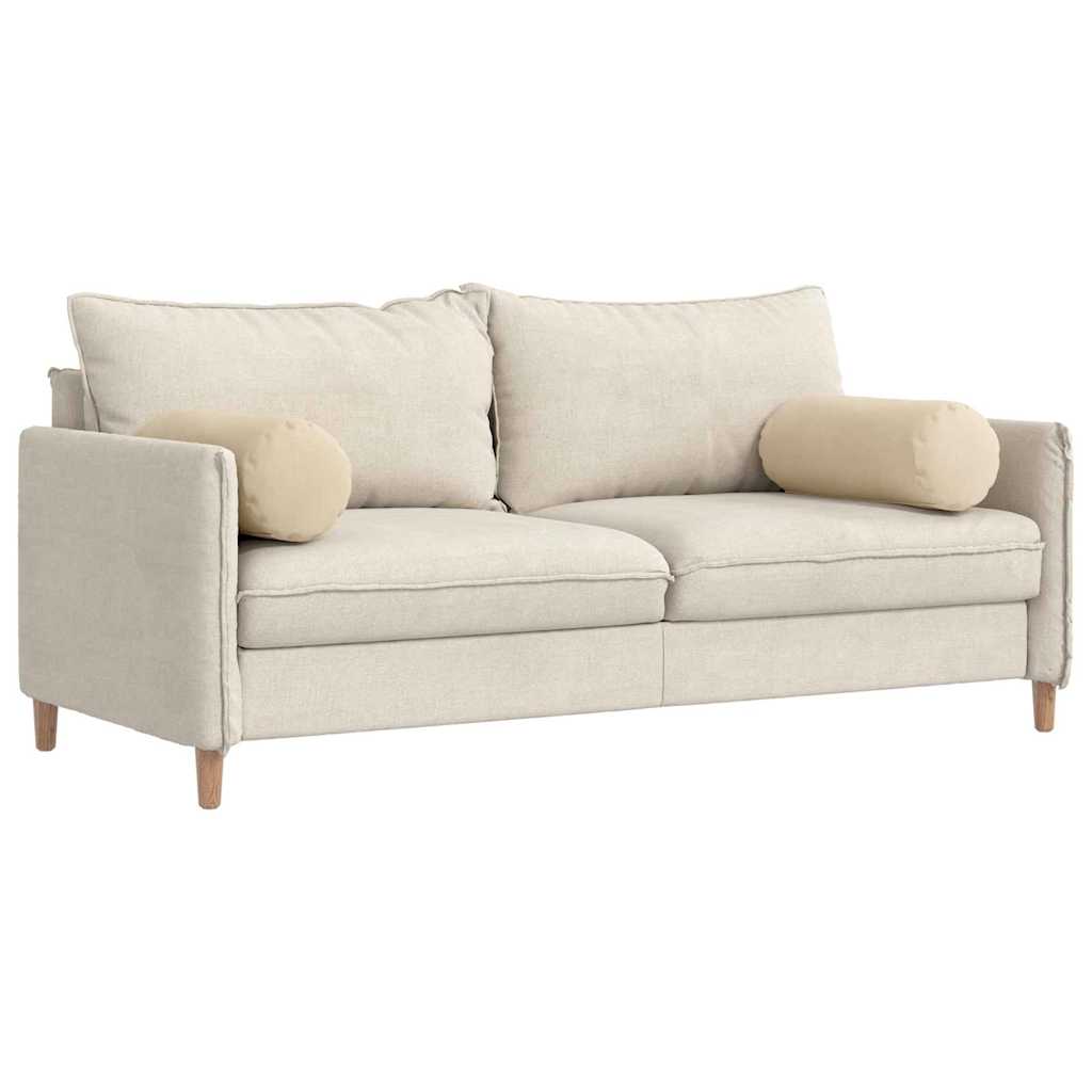 Cuscini a rullo 2 pcs Crema Ø 25 x 70 cm Tessuto in Microfibra 42014344