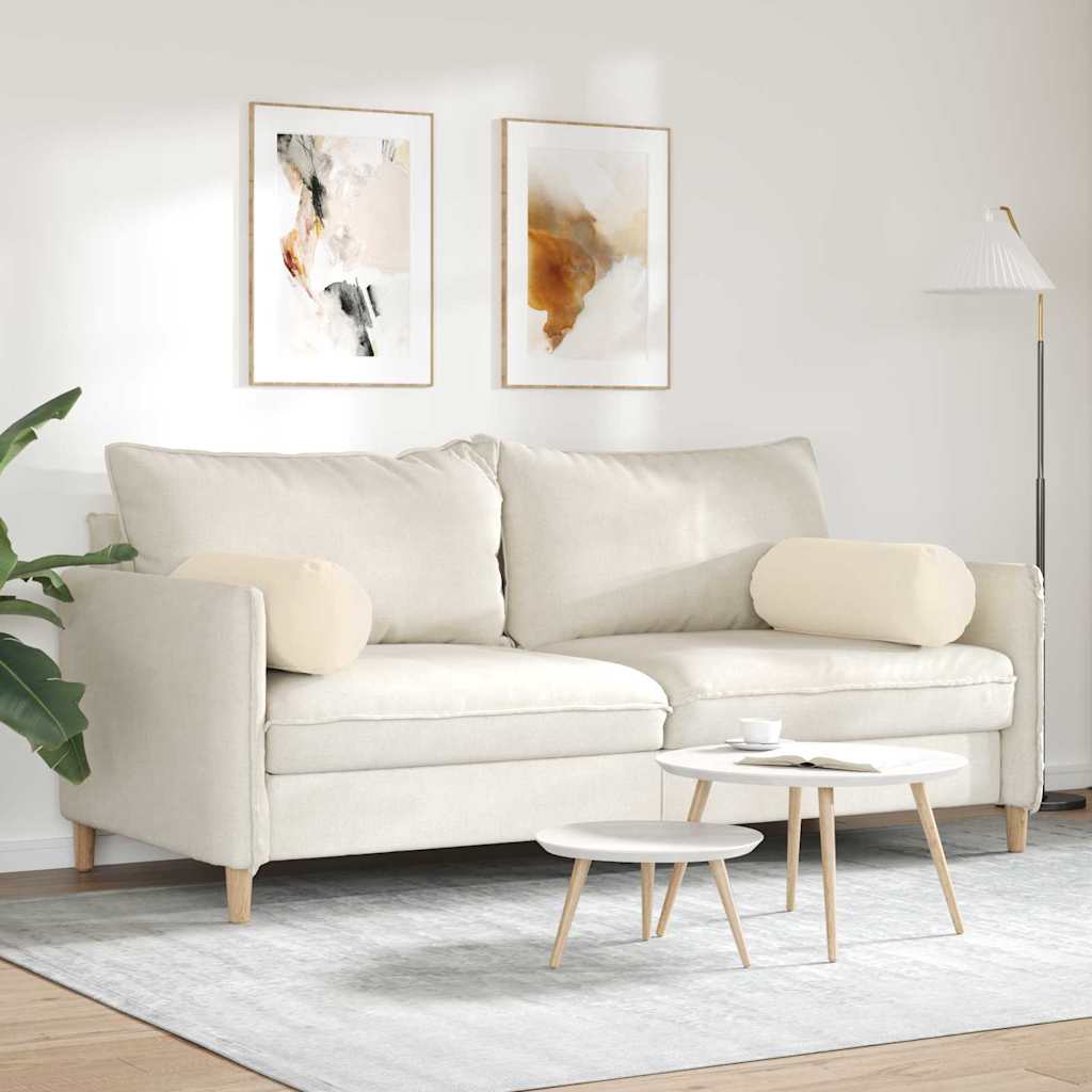 Cuscini a rullo 2 pcs Beige Ø 25 x 70 cm Tessuto in Microfibra 42014345