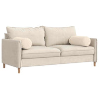 Cuscini a rullo 2 pcs Beige Ø 25 x 70 cm Tessuto in Microfibra 42014345