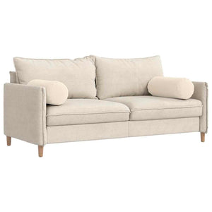 Cuscini a rullo 2 pcs Beige Ø 25 x 70 cm Tessuto in Microfibra 42014345