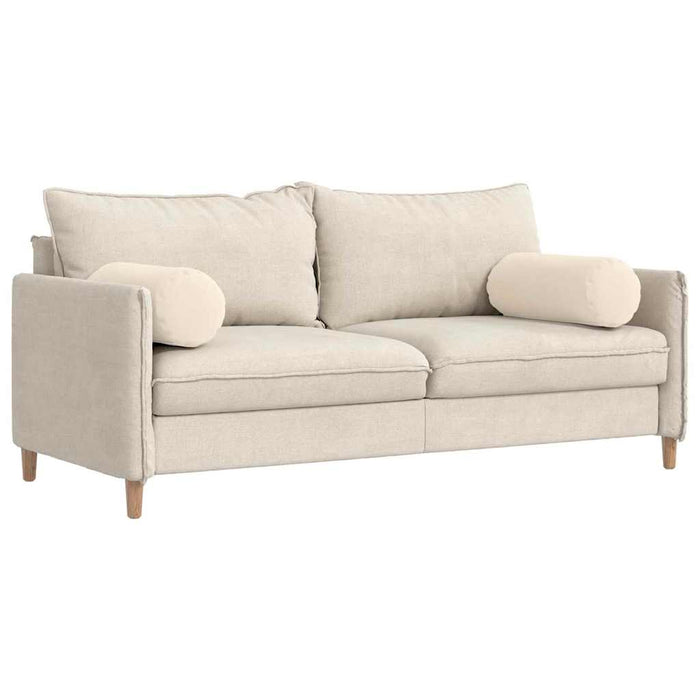 Cuscini a rullo 2 pcs Beige Ø 25 x 70 cm Tessuto in Microfibra 42014345