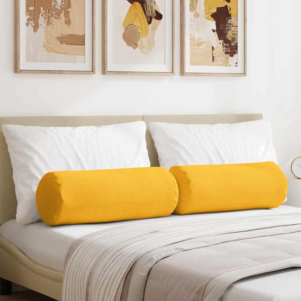 Cuscini a rullo 2 pcs Giallo Chiaro Ø 25 x 70 cm 42014352