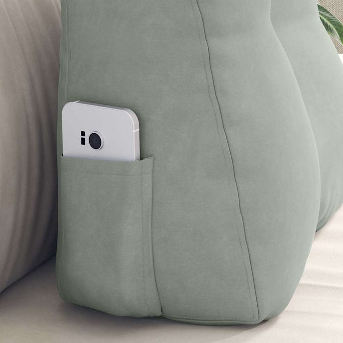 Cuscino per Schiena Grigio chiaro 45 x 24 x 50 cm Velluto 42014371