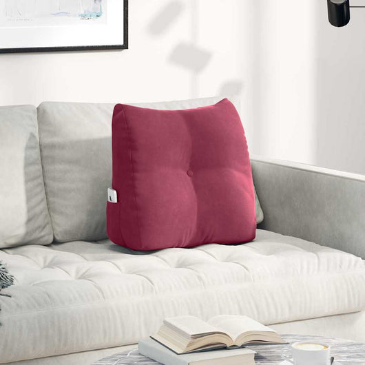 Cuscino per Schiena Rosso Vino 45 x 24 x 50 cm Velluto 42014376
