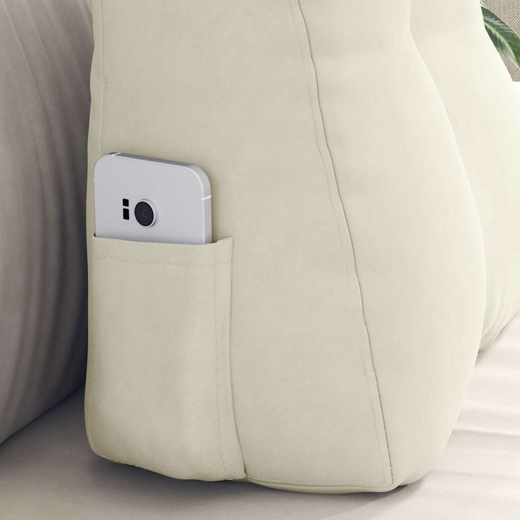 Cuscino per Schiena Crema 45 x 24 x 50 cm Velluto 42014380