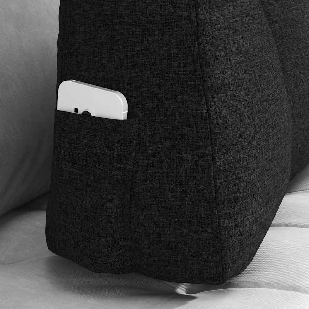 Cuscino per Schiena Nero 60 x 24 x 50 cm Tessuto 42014385