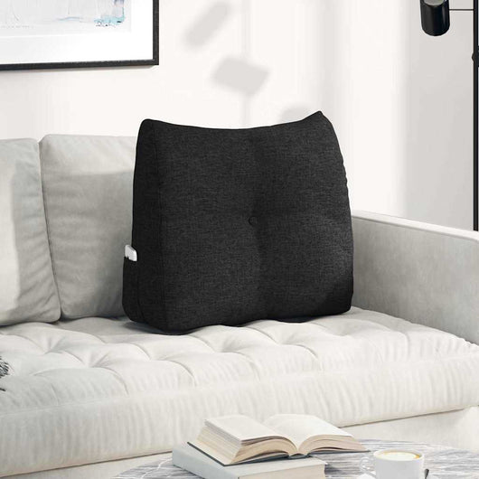 Cuscino per Schiena Nero 60 x 24 x 50 cm Tessuto 42014385