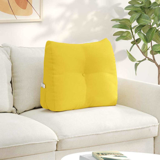 Cuscino per Schiena Giallo Chiaro 60 x 24 x 50 cm Tessuto 42014392