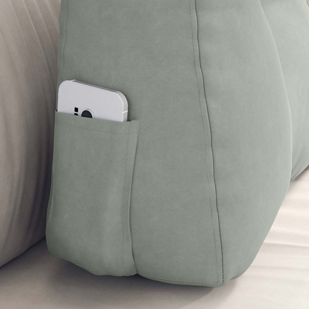 Cuscino per Schiena Grigio chiaro 60 x 24 x 50 cm Velluto 42014400