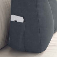 Cuscino per Schiena Grigio scuro 60 x 24 x 50 cm Velluto 42014401