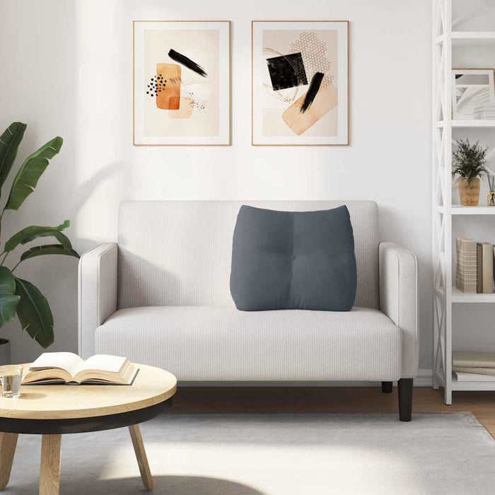 Cuscino per Schiena Grigio scuro 60 x 24 x 50 cm Velluto 42014401