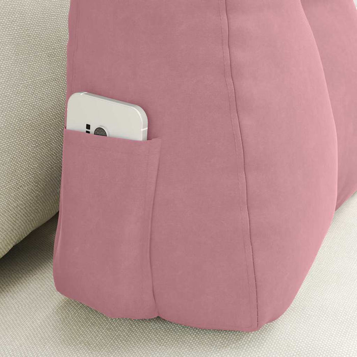 Cuscino per Schiena Rosa 60 x 24 x 50 cm Velluto 42014404
