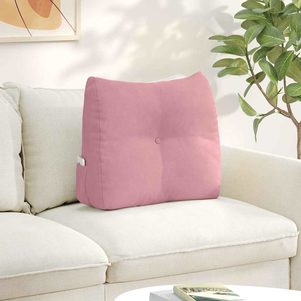 Cuscino per Schiena Rosa 60 x 24 x 50 cm Velluto 42014404