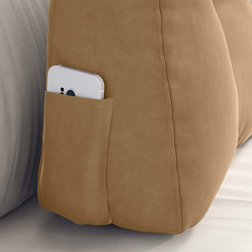 Cuscino per Schiena Marrone 60 x 24 x 50 cm Velluto 42014408