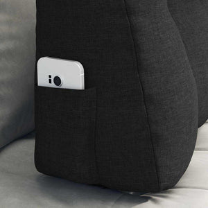 Cuscino per Schiena Nero 80 x 24 x 50 cm Tessuto 42014414